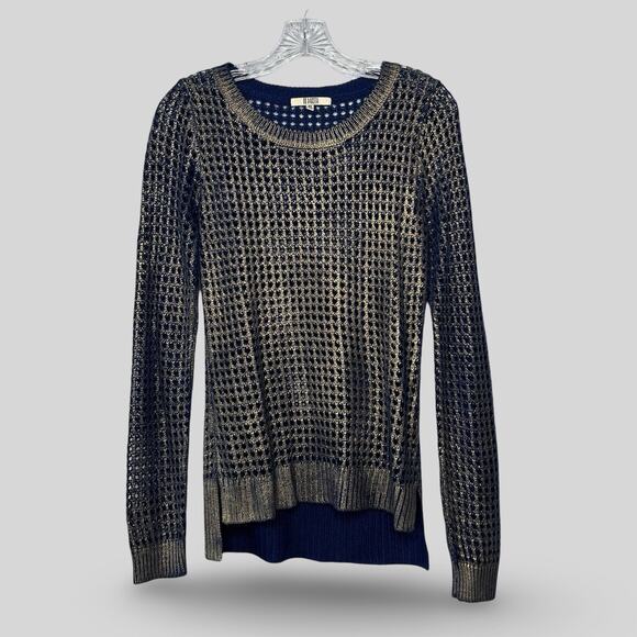 BB Dakota Sweaters - BB Dakota Metallic Perforated Sweater